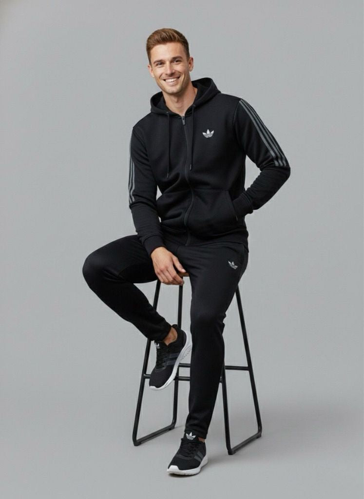 Stealth Core Hooded Tracksuit – Black