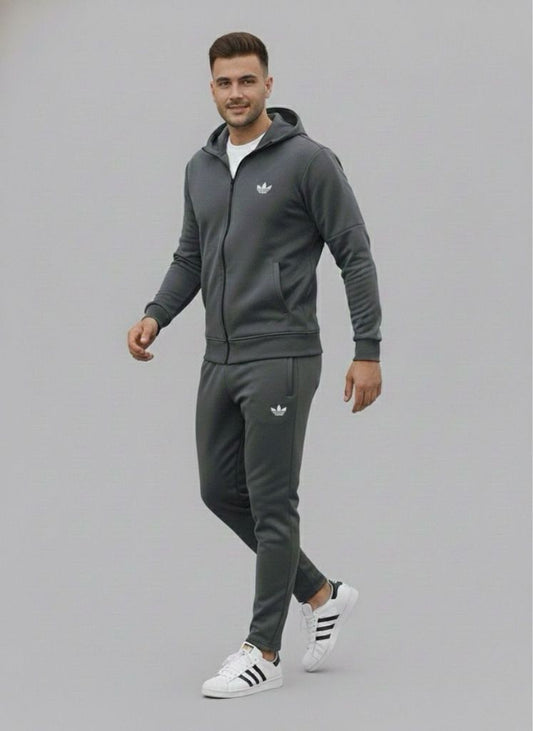 Core Flex Stripe Suit – Charcoal / Silver