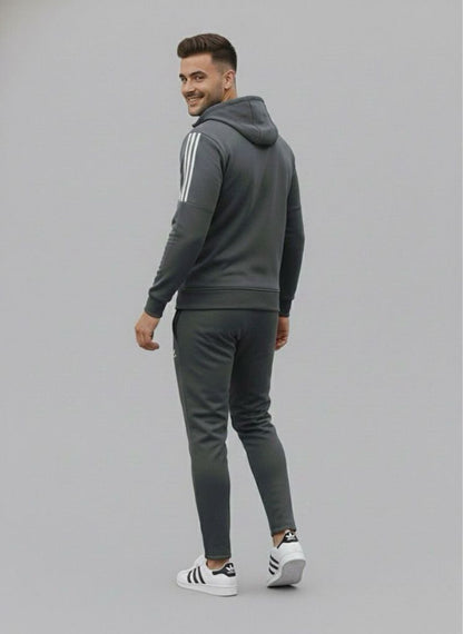 Core Flex Stripe Suit – Charcoal / Silver