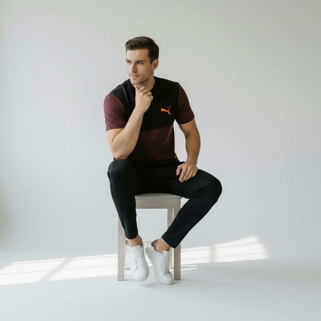Crimson Edge Pro Tracksuit – Maroon/Black (Side)