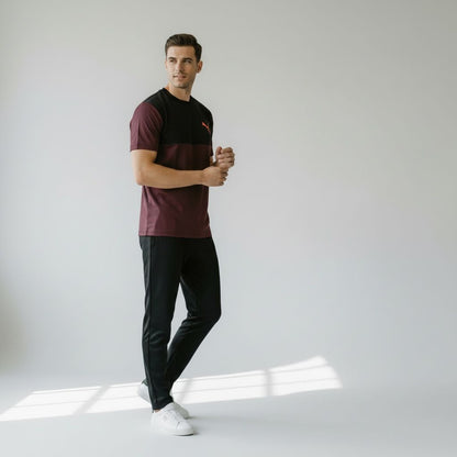 Crimson Edge Pro Tracksuit – Maroon/Black (Side)