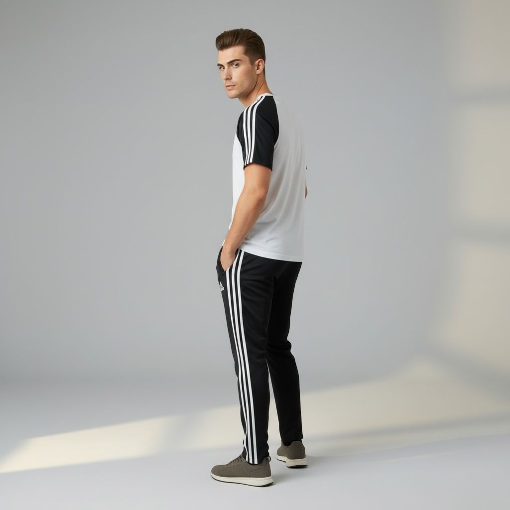 Three-Stripe Legend Tracksuit – White/Black