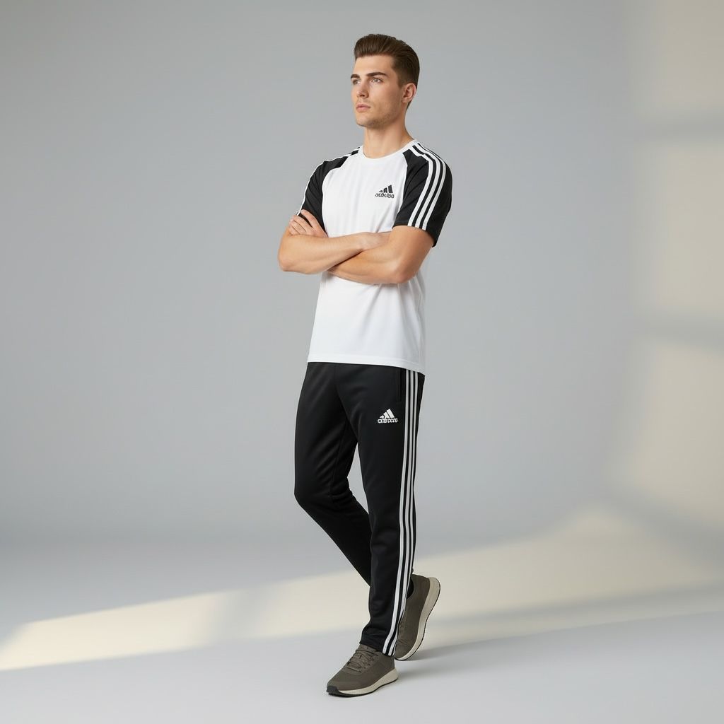 Three-Stripe Legend Tracksuit – White/Black