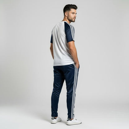 Three-Stripe Legend Tracksuit – White/Navy