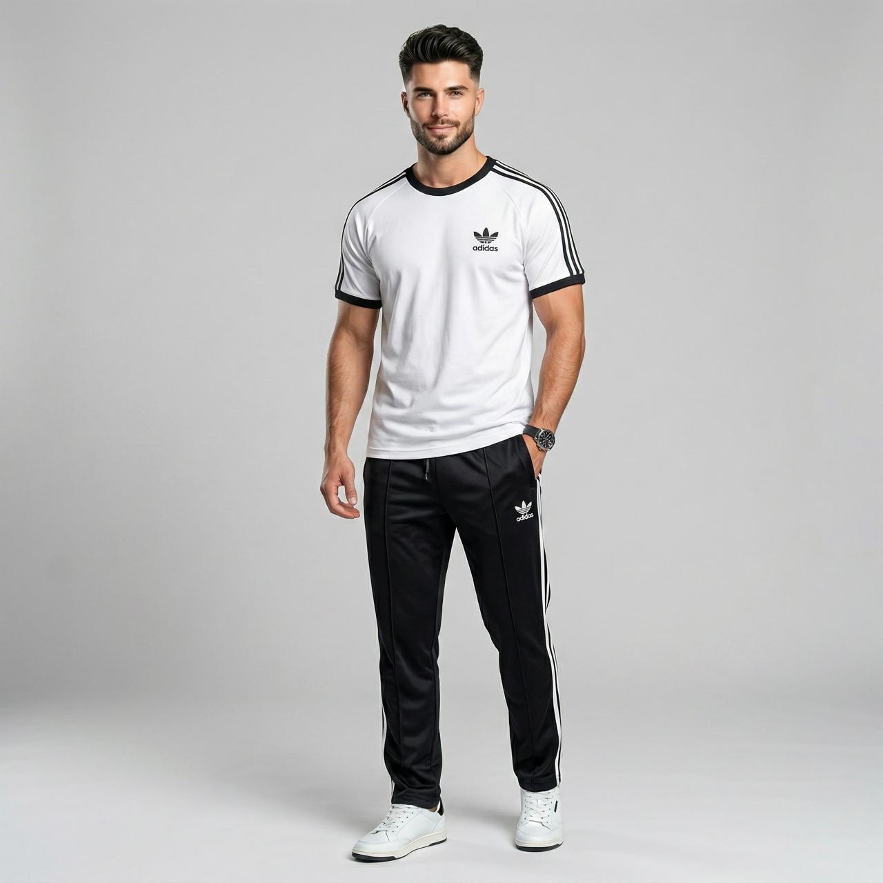 Retro Crown Tracksuit – White/Black