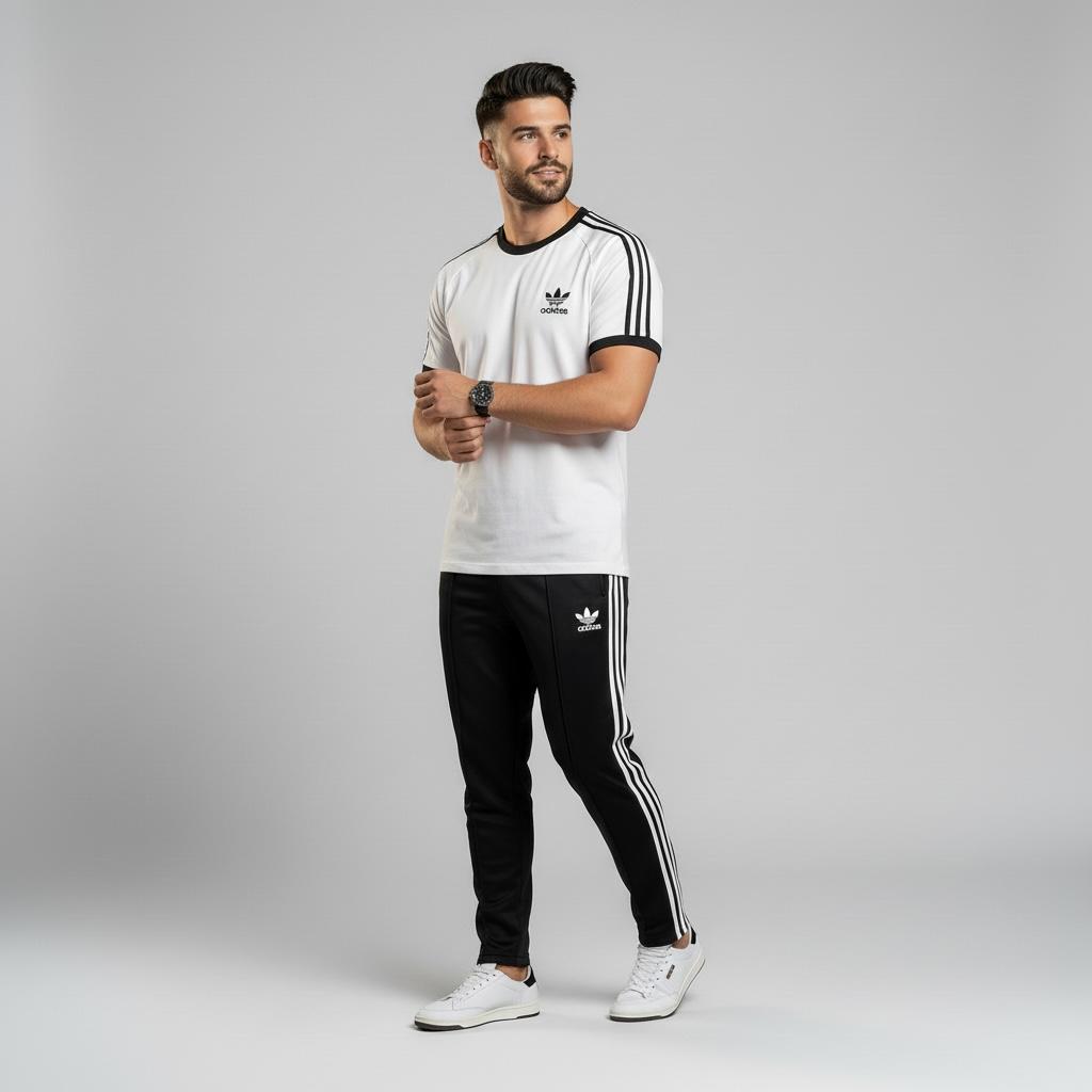 Retro Crown Tracksuit – White/Black