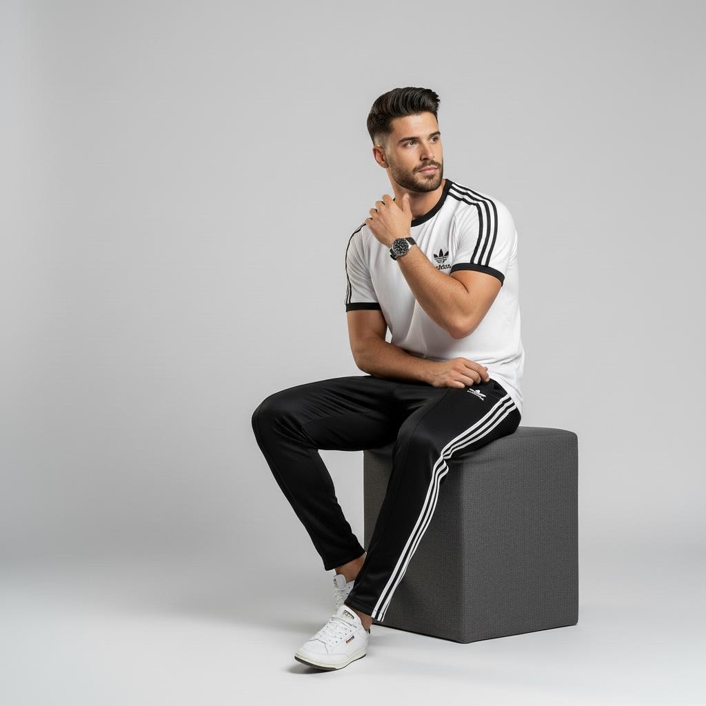 Retro Crown Tracksuit – White/Black